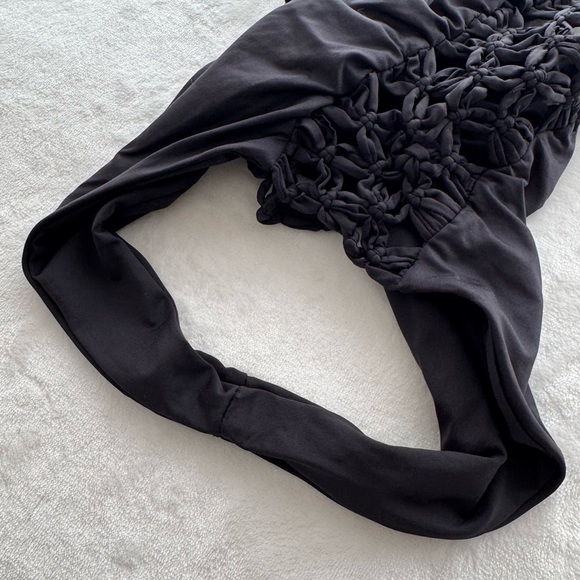 Frankie's Bikinis Camilla One Piece Knotted Macrame Bathing Suit in Black Small - Picture 14 of 16